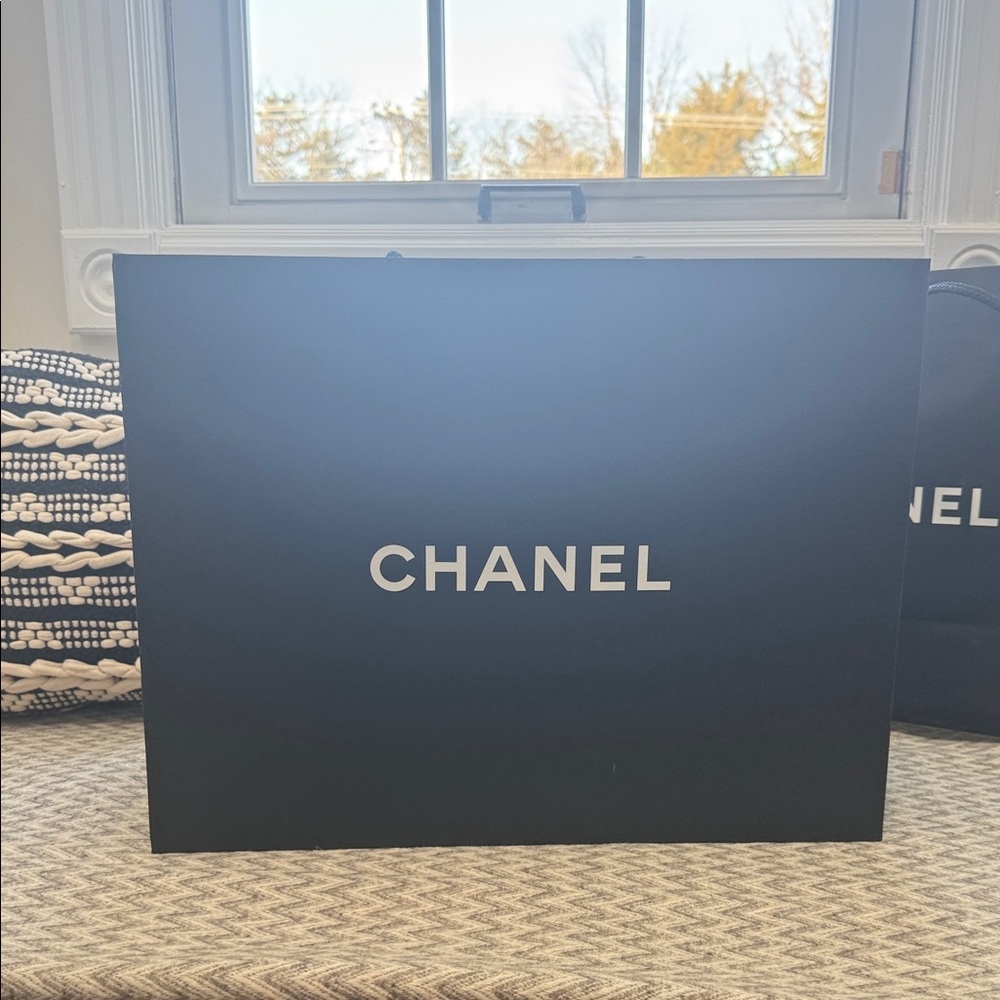 CHANEL Black and White Shopping Bag